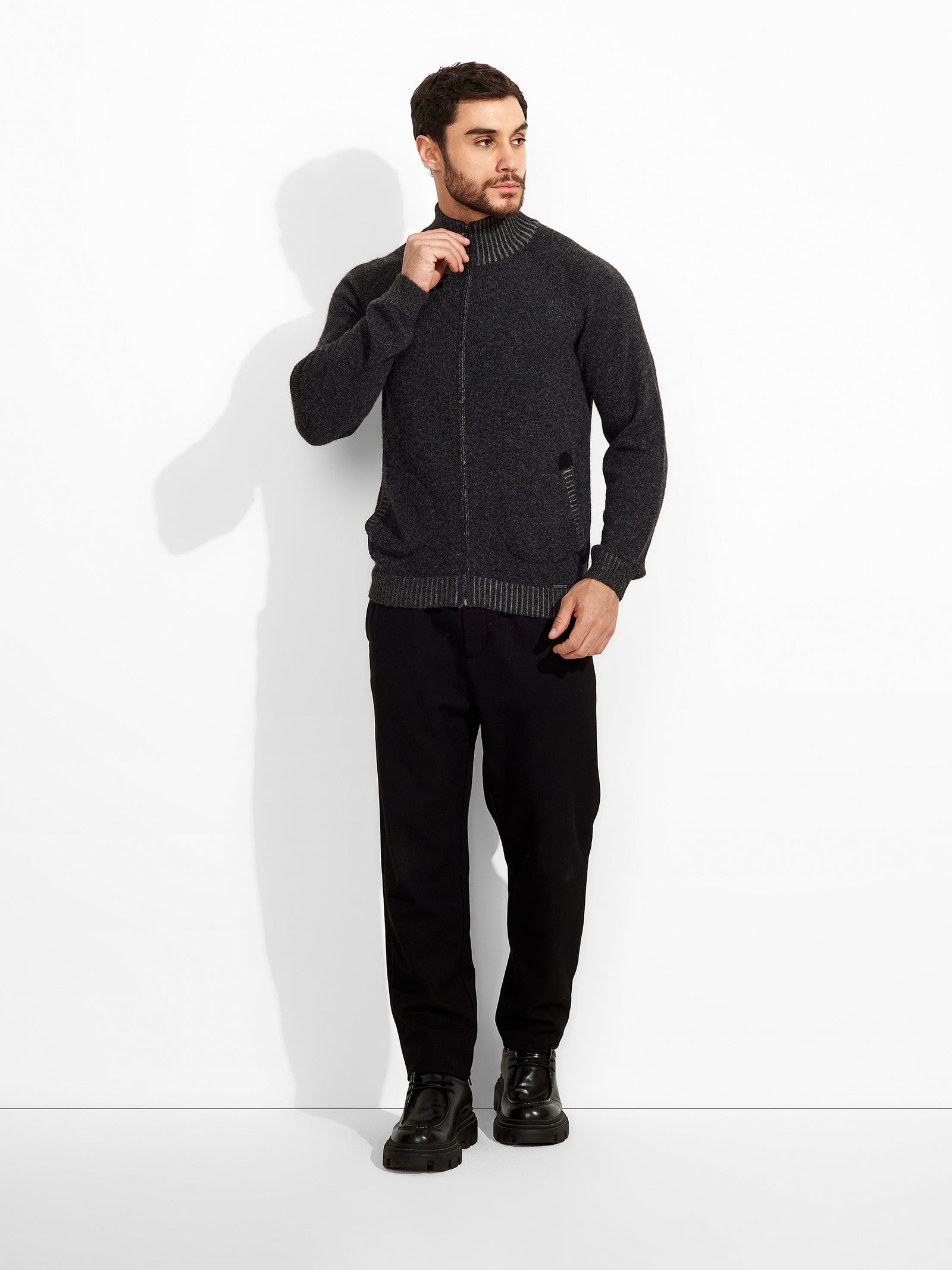 Zerres Baby Alpaca Cardigan in Grey