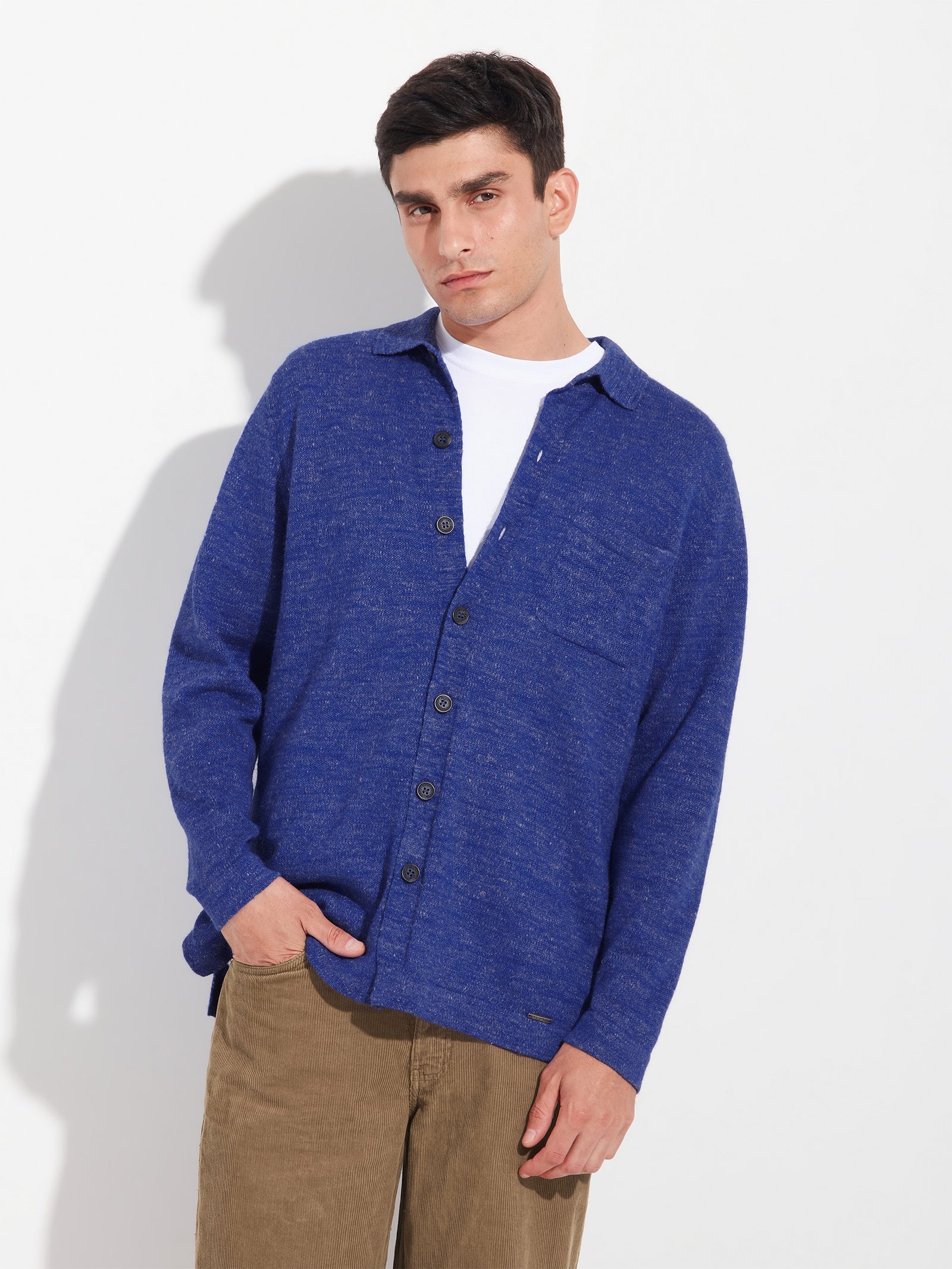Zepp Cardigan in Baby Alpaca Color Purple