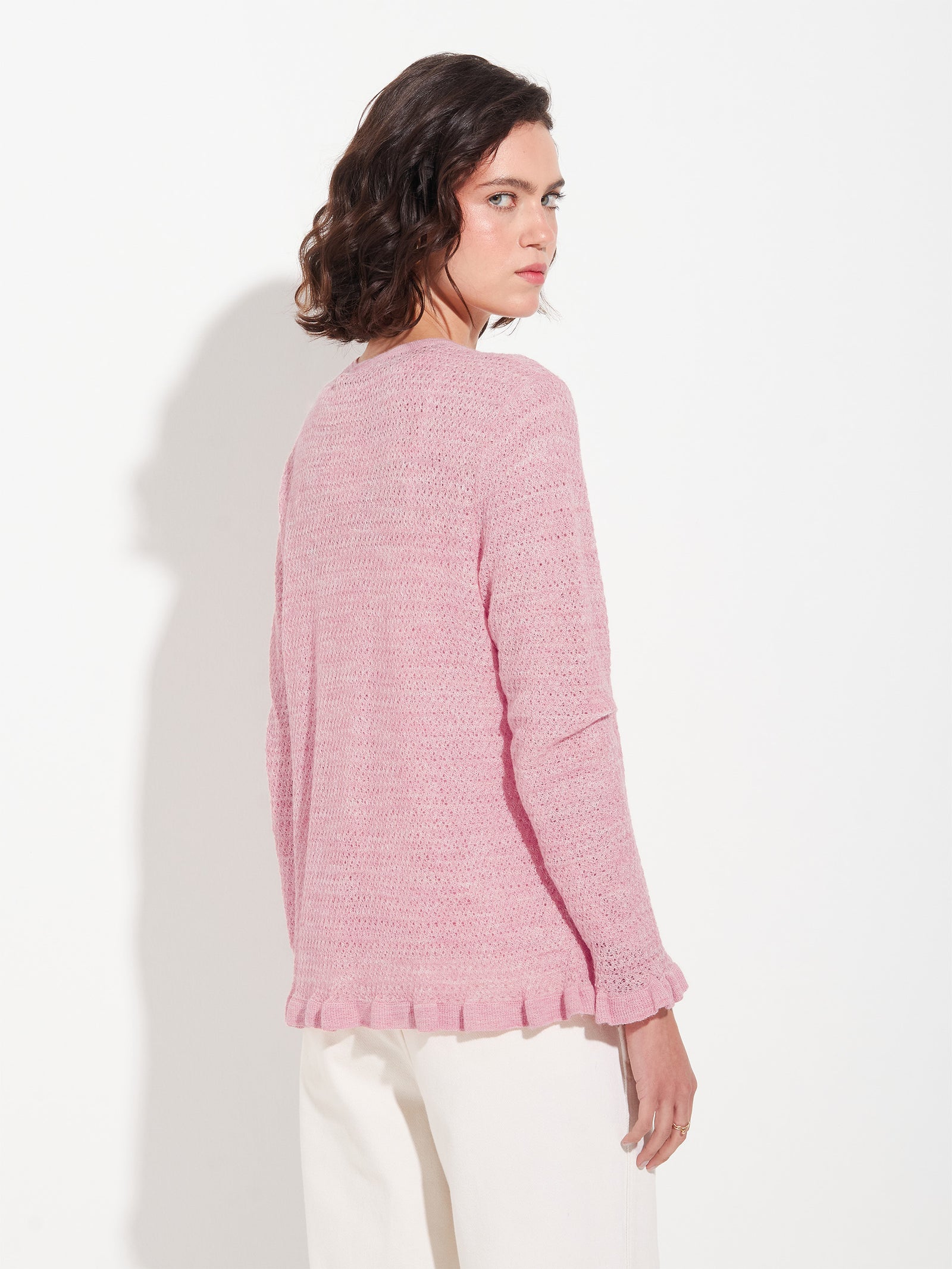 Cárdigan Zaeta De Baby Alpaca Color Rosado