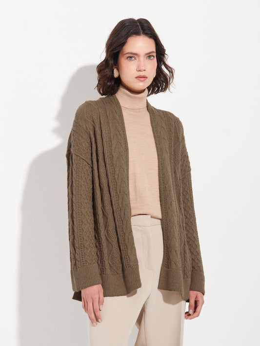 Cárdigan Bertha De Baby Alpaca Color Camel