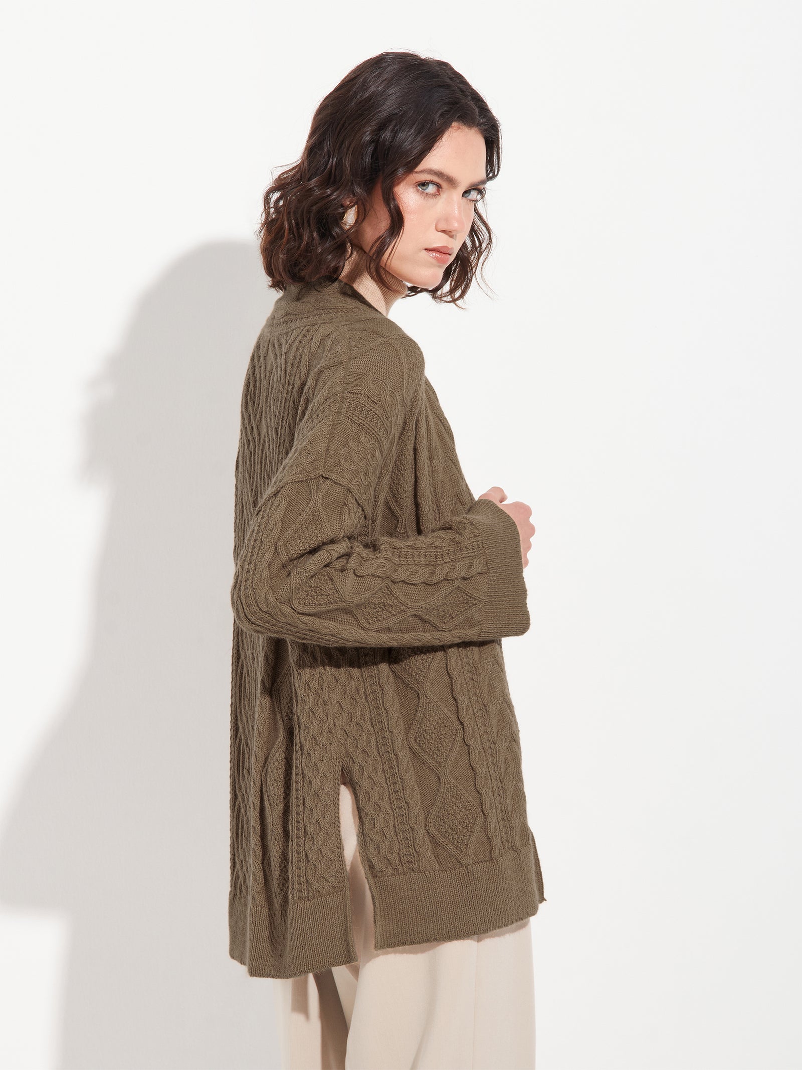 Cárdigan Bertha De Baby Alpaca Color Camel