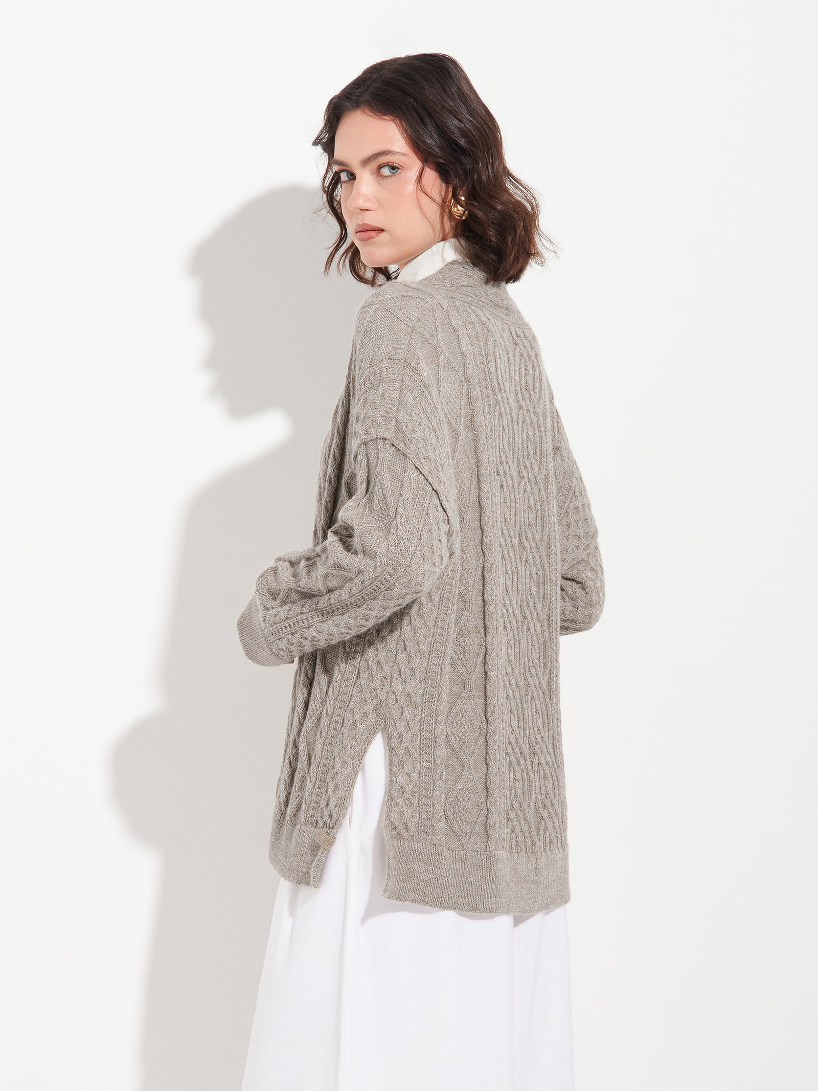 Cárdigan Bertha De Baby Alpaca Color Gris