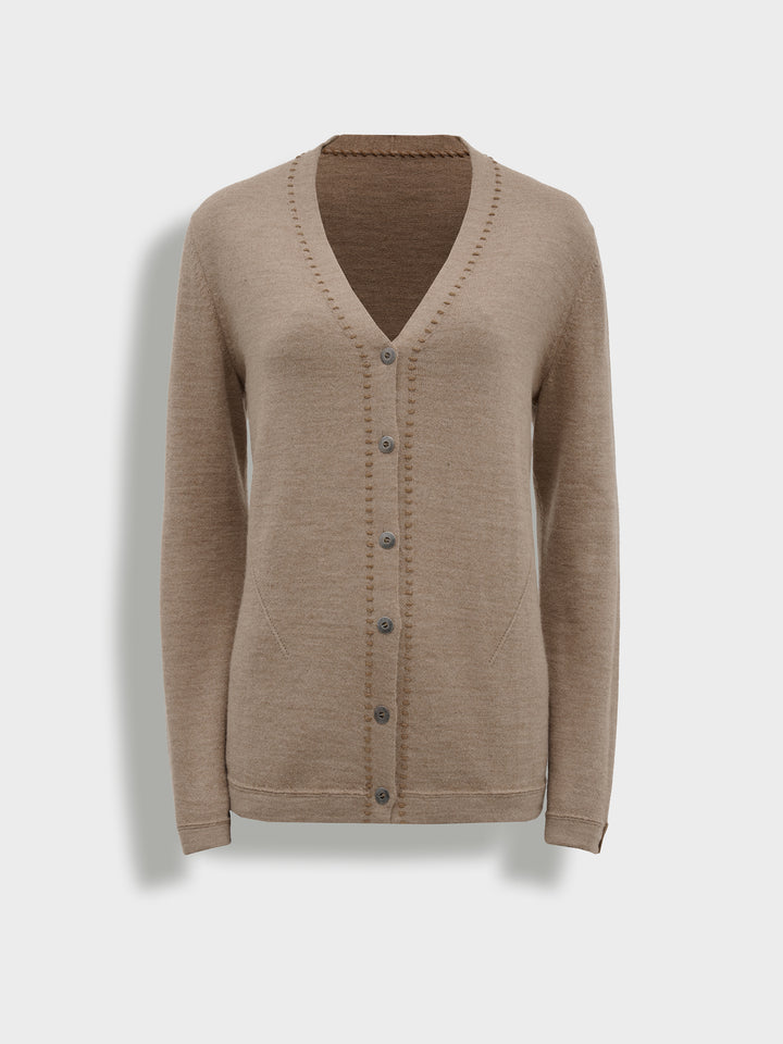 Brenda Cardigan In Brown Baby Alpaca