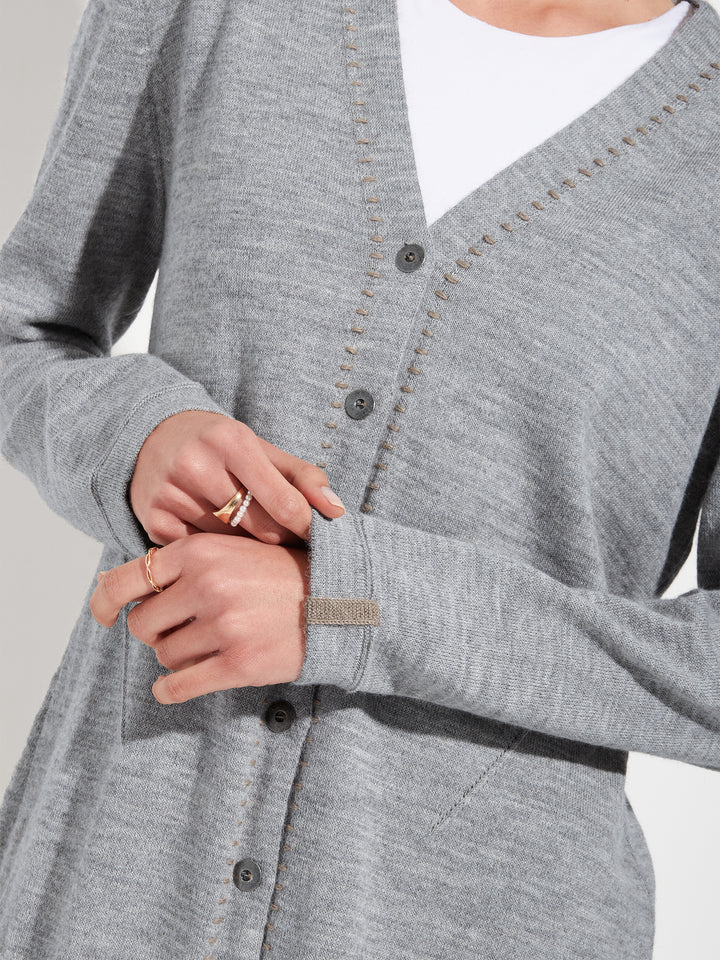 Brenda Card Baby Alpaca Gray Cardigan