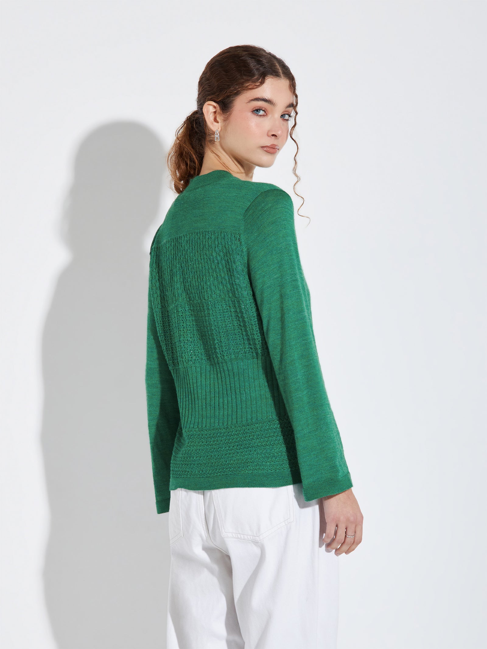 Cárdigan Zanzibar De Baby Alpaca Color Verde