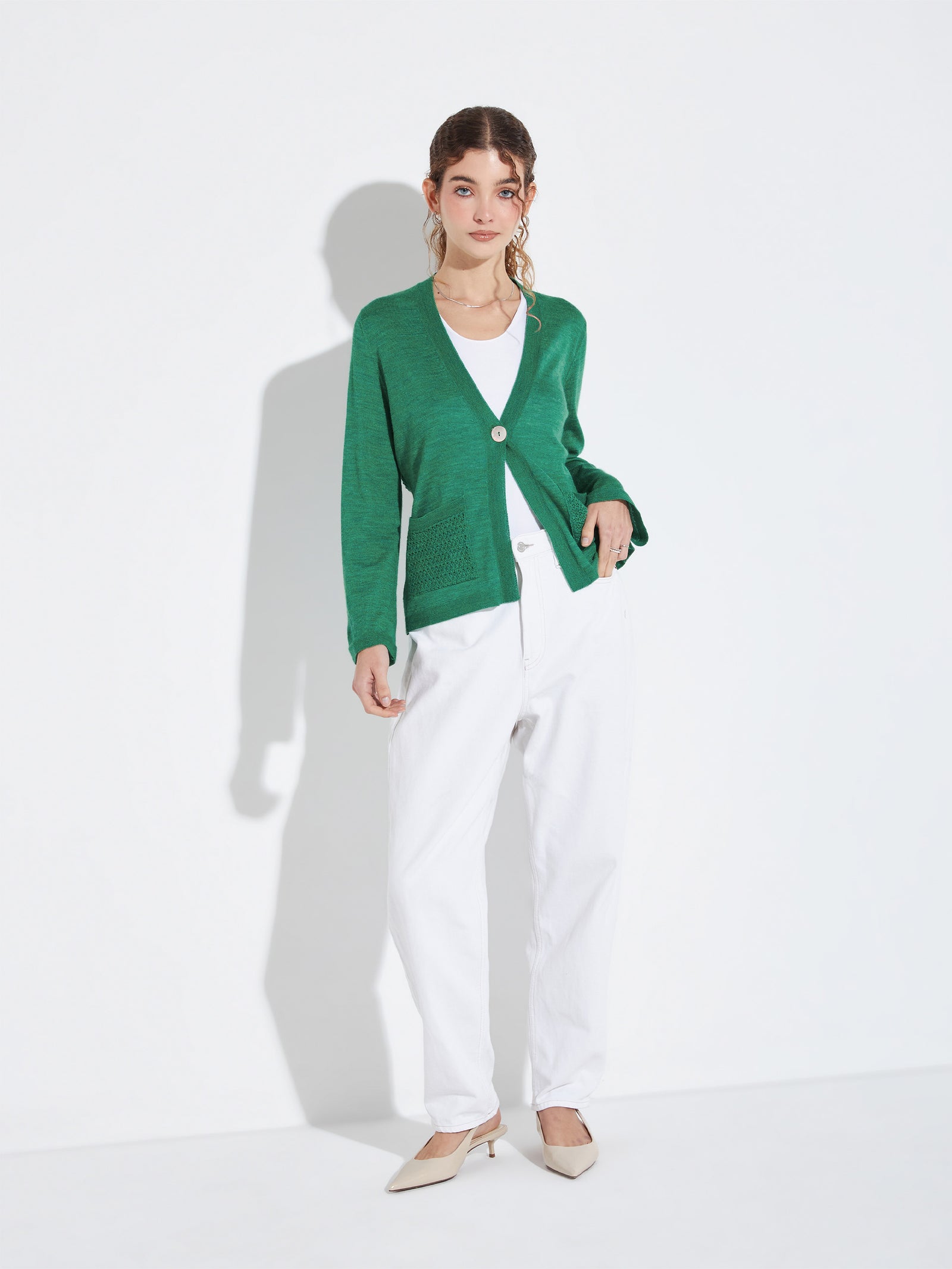 Cárdigan Zanzibar De Baby Alpaca Color Verde