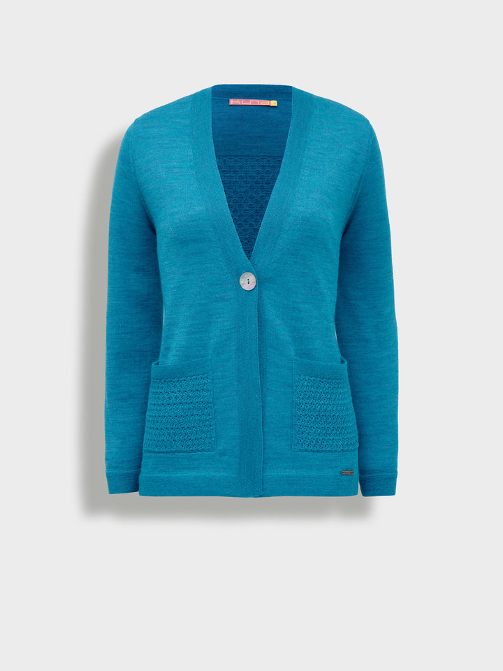 Zanzibar Baby Alpaca Cardigan in Blue