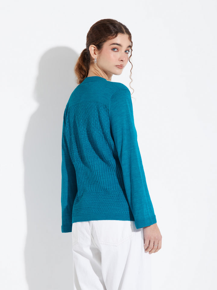 Zanzibar Baby Alpaca Cardigan in Blue