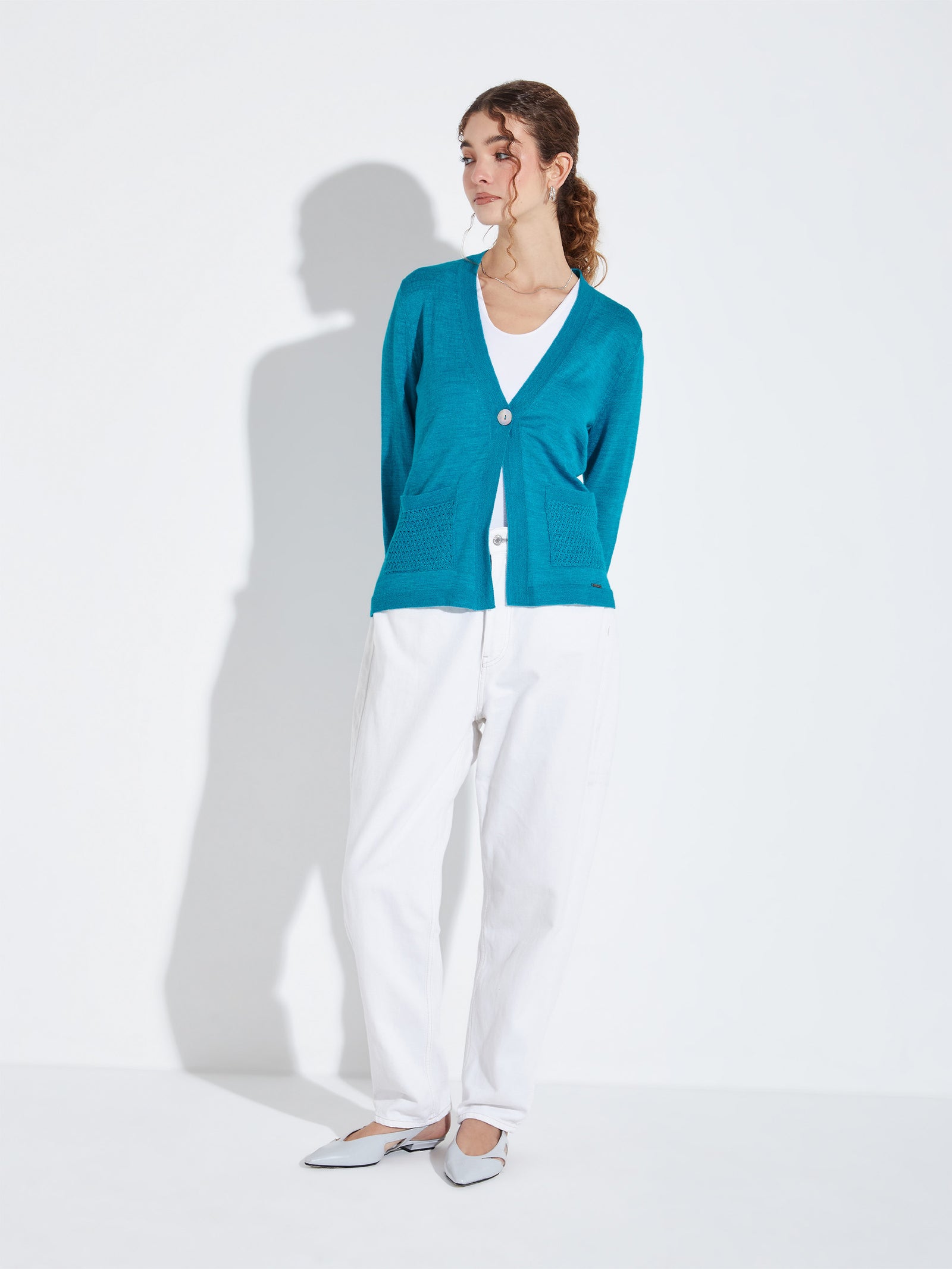 Cárdigan Zanzibar De Baby Alpaca Color Azul