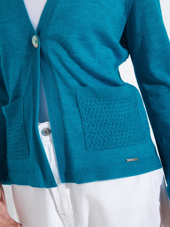 Zanzibar Baby Alpaca Cardigan in Blue