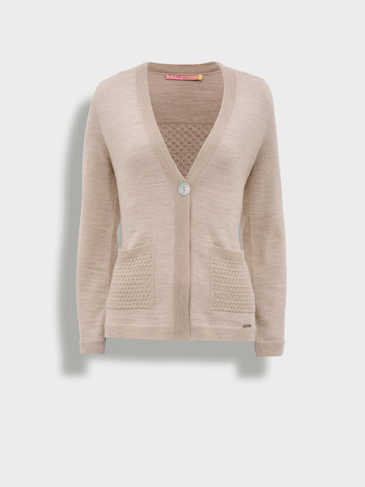 Zanzibar Baby Alpaca Cardigan in Beige