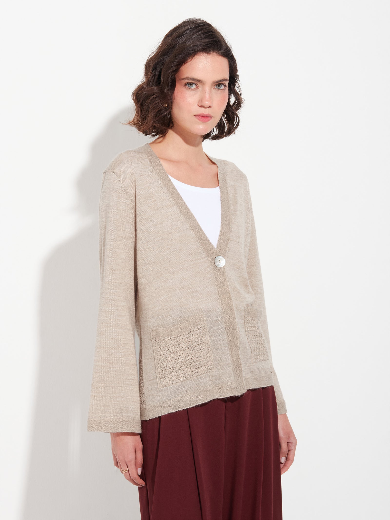 Zanzibar Baby Alpaca Cardigan in Beige