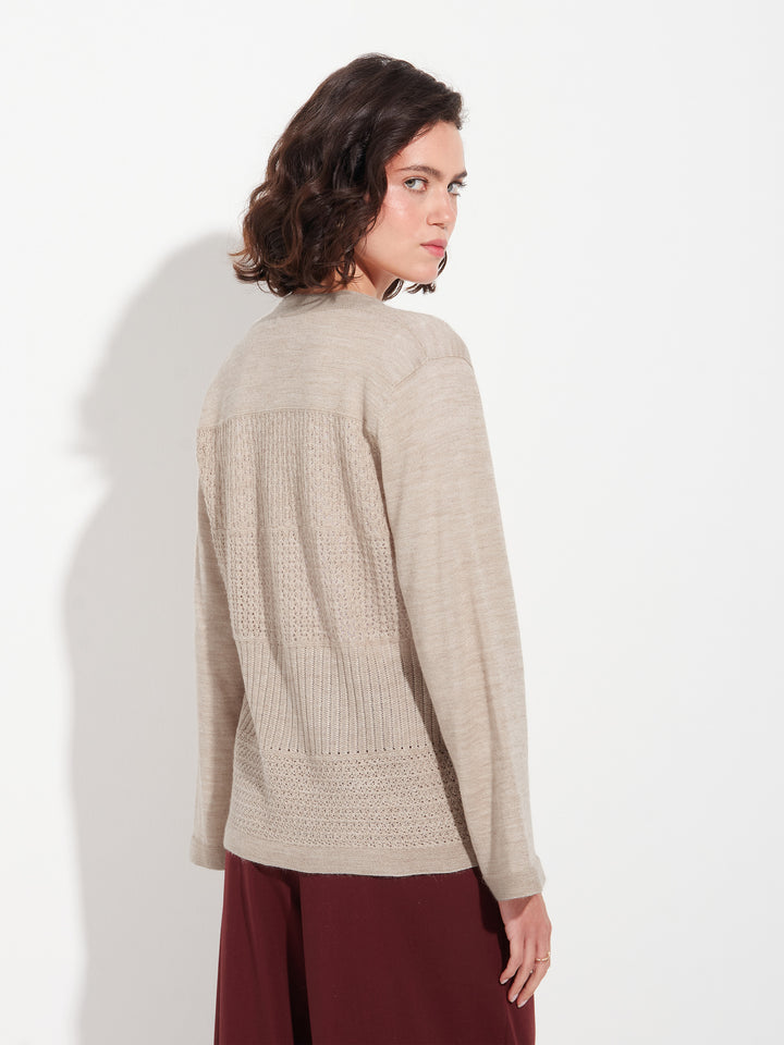 Zanzibar Baby Alpaca Cardigan in Beige