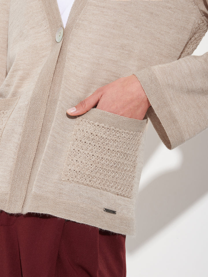 Zanzibar Baby Alpaca Cardigan in Beige