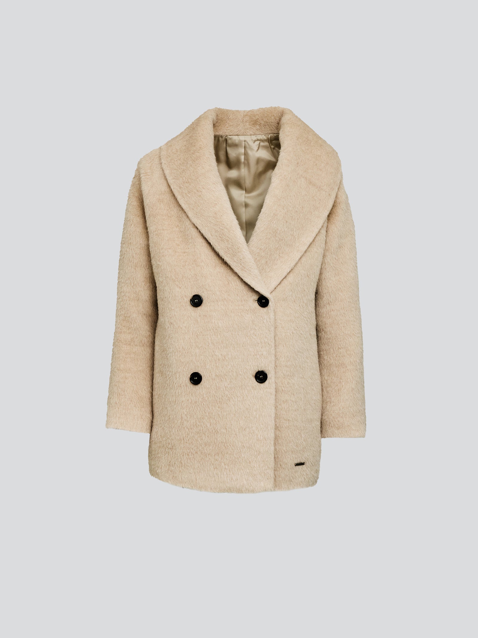 Saco Yvanka De Alpaca Suri Color Beige