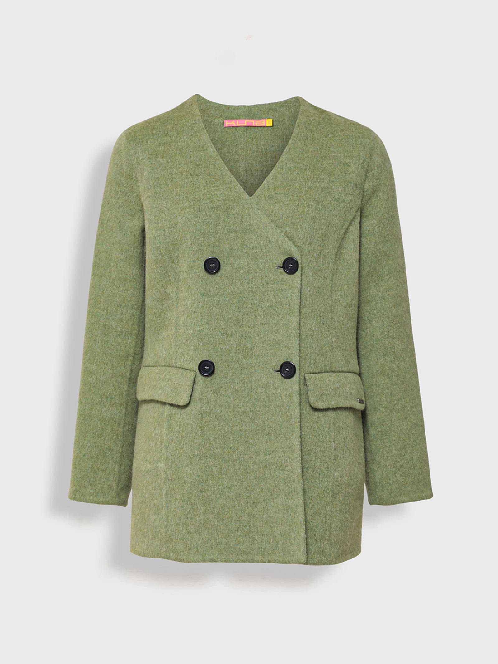 Saco Yvette De Baby Alpaca Y Lana Color Verde
