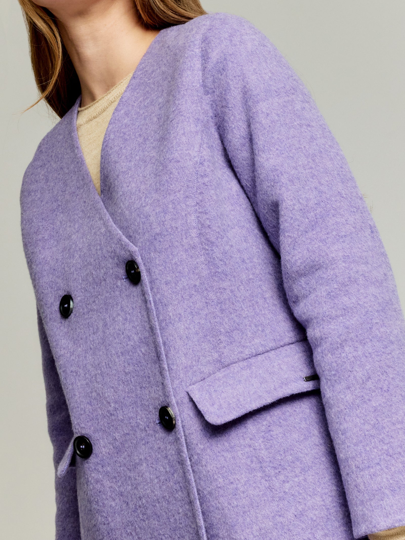 Saco Yvette De Lana & Baby Alpaca Color Morado