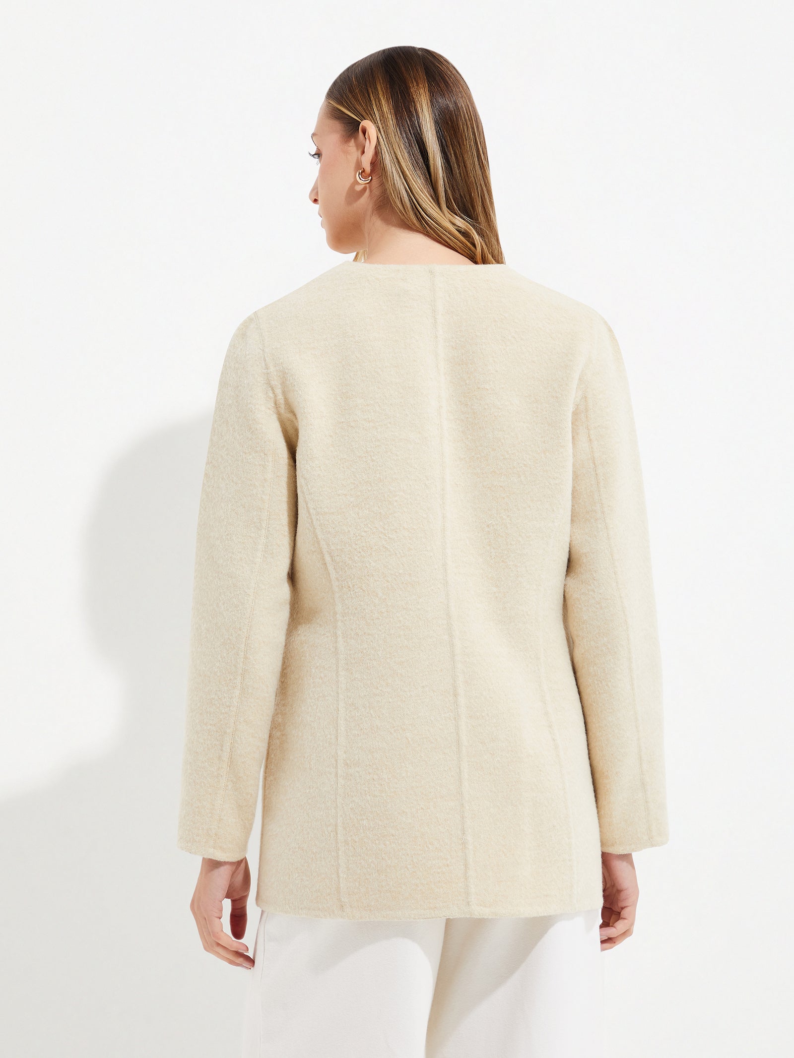 Saco Yvette De Baby Alpaca Y Lana Color Beige