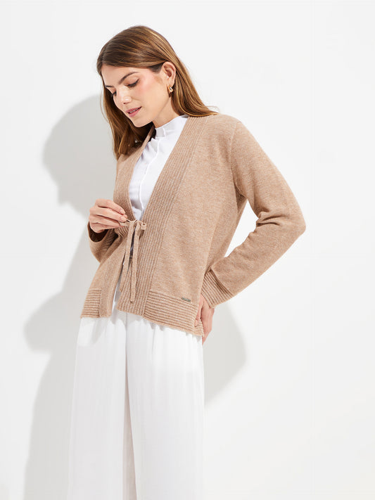 Yalika Beige Cotton Cardigan