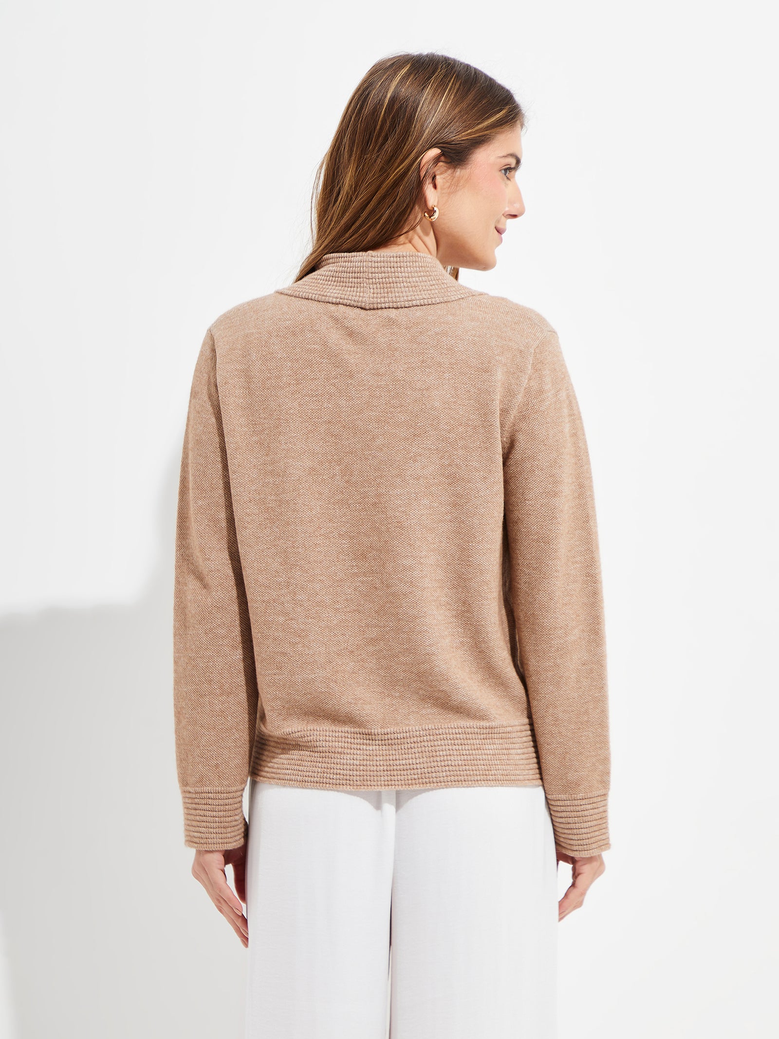 Yalika Beige Cotton Cardigan