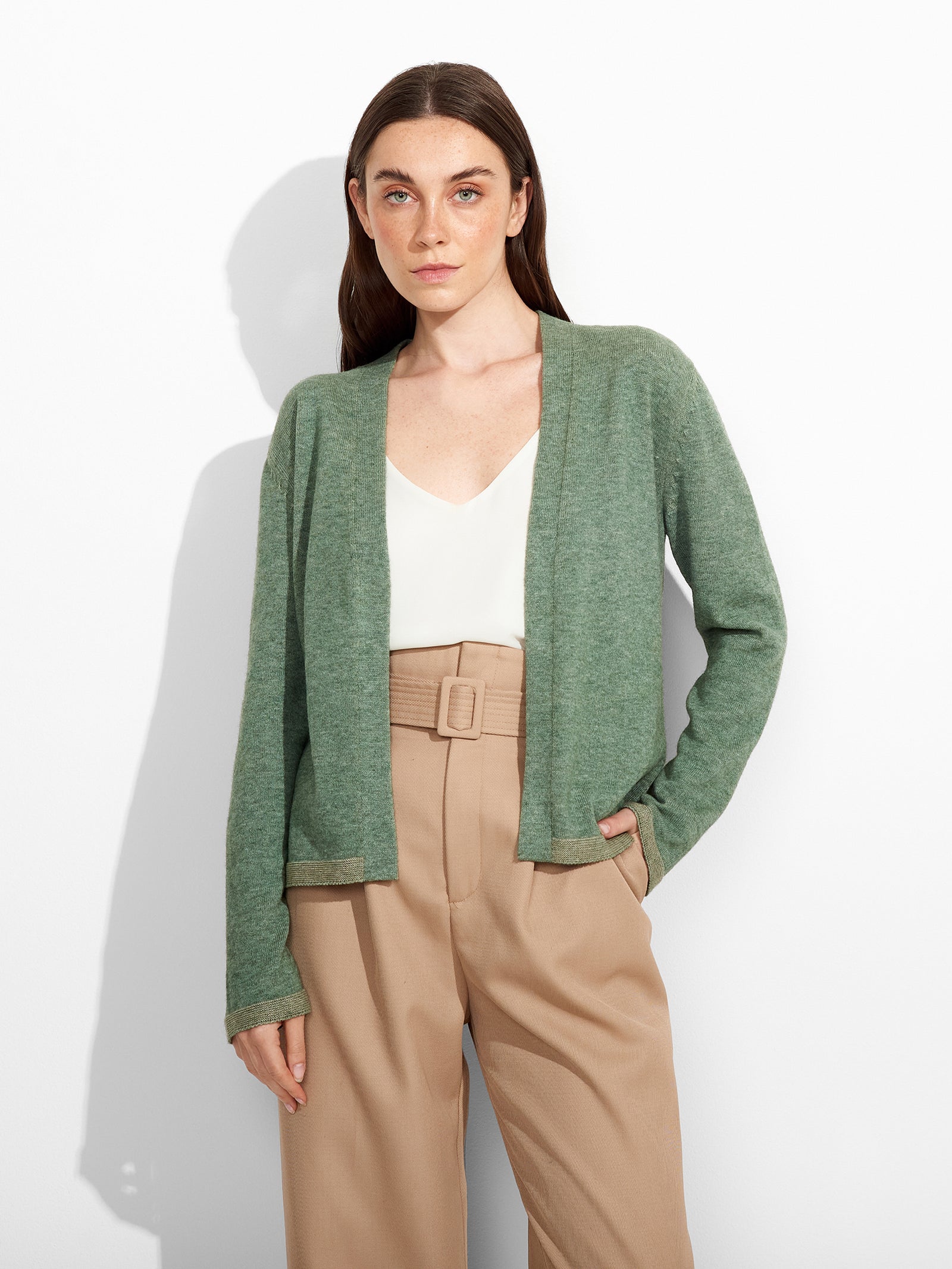 Zoraya Green Cotton Cardigan