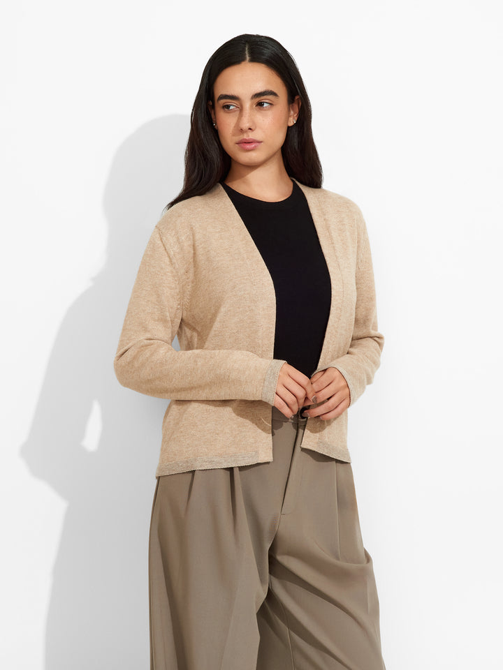 Zoraya Beige Cotton Cardigan