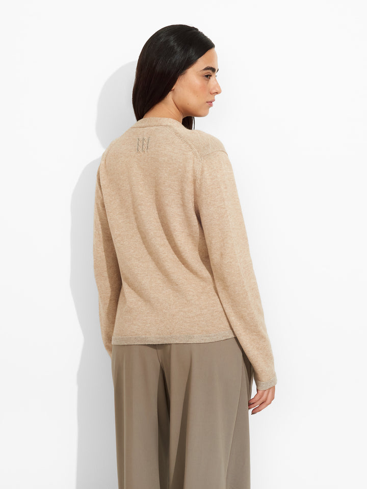 Zoraya Beige Cotton Cardigan