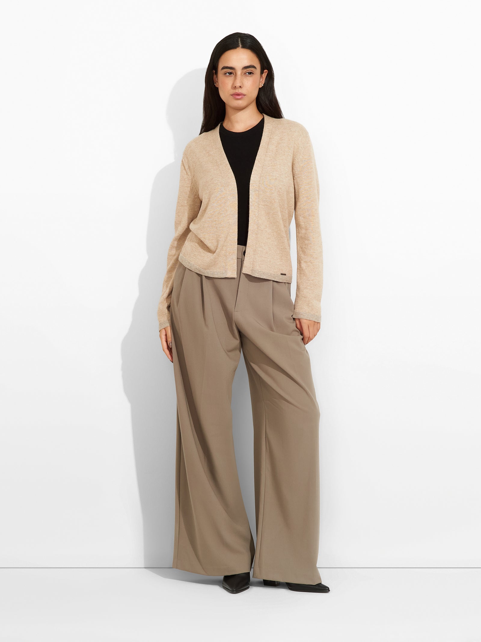 Zoraya Beige Cotton Cardigan