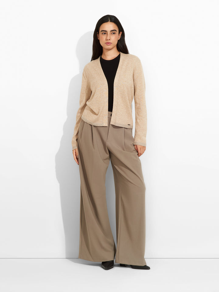 Zoraya Beige Cotton Cardigan