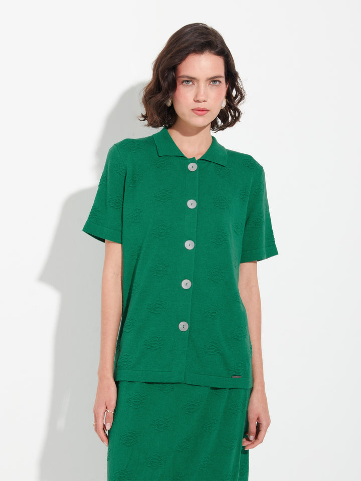 Green Zabeth Cotton Blouse