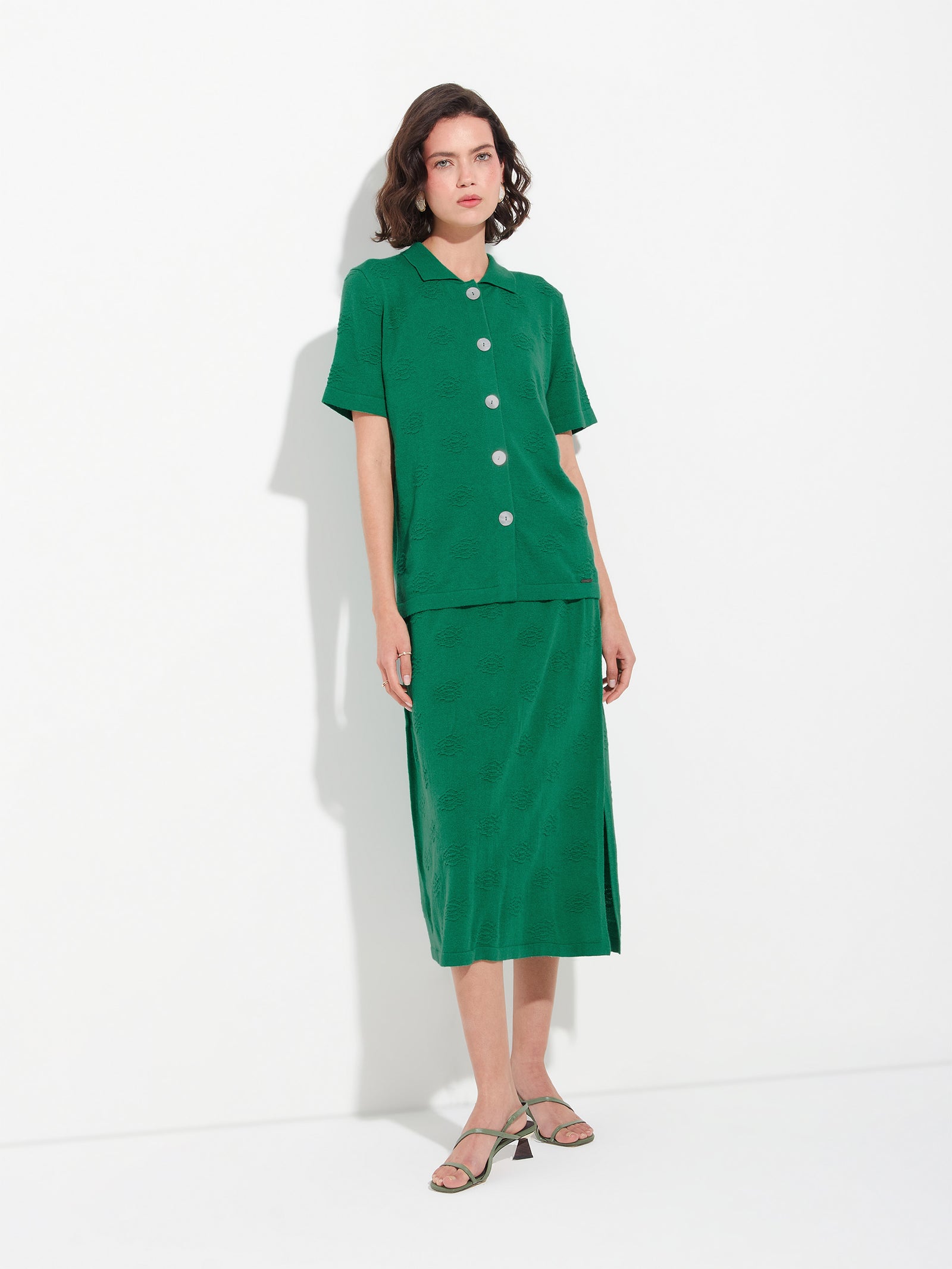 Blusa Zabeth De Algodón Color Verde