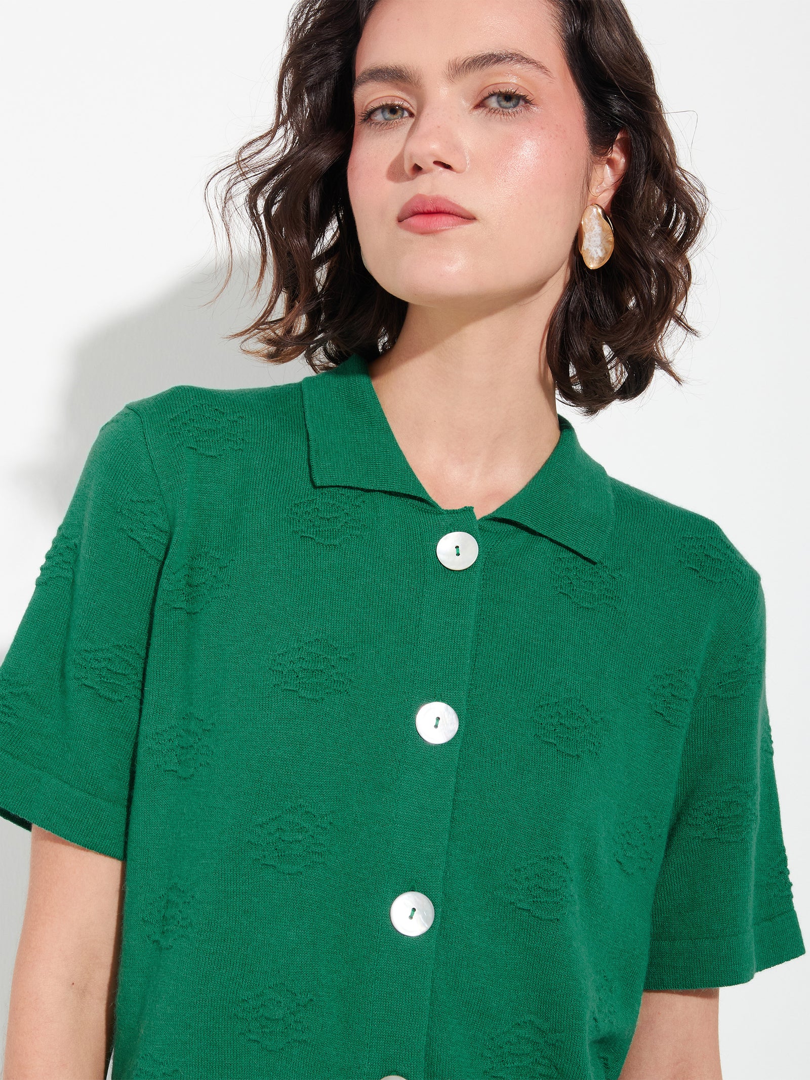 Blusa Zabeth De Algodón Color Verde