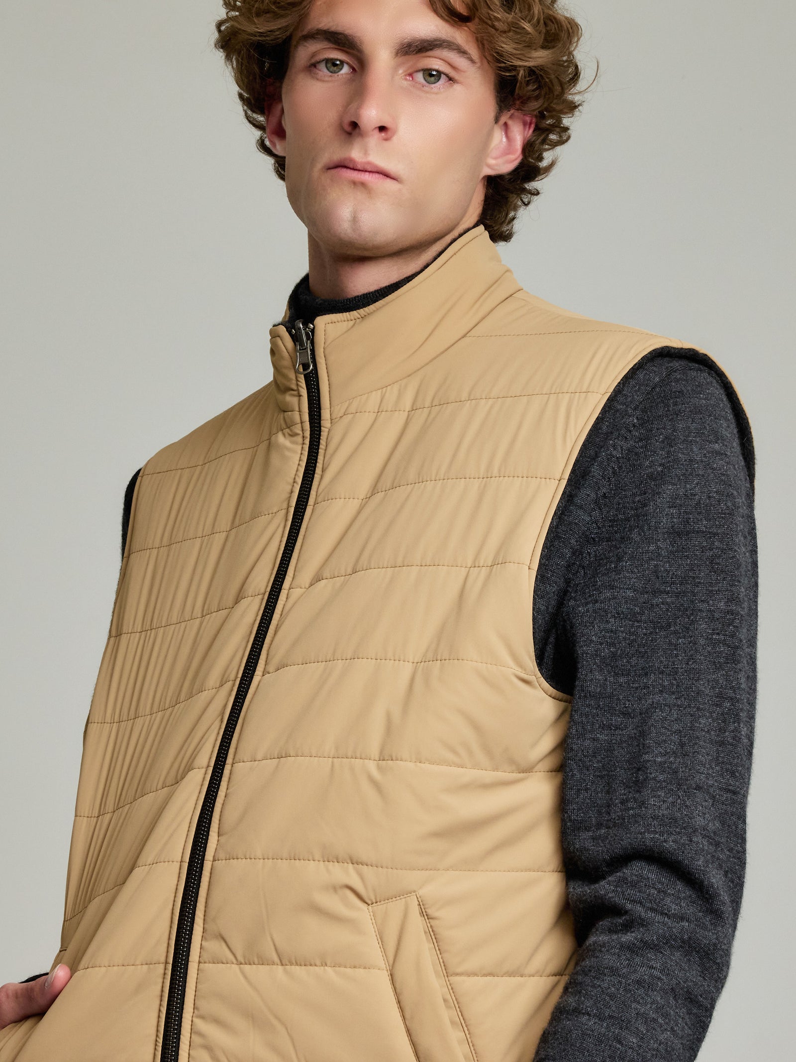 Yulian Baby Alpaca Vest Camel Color