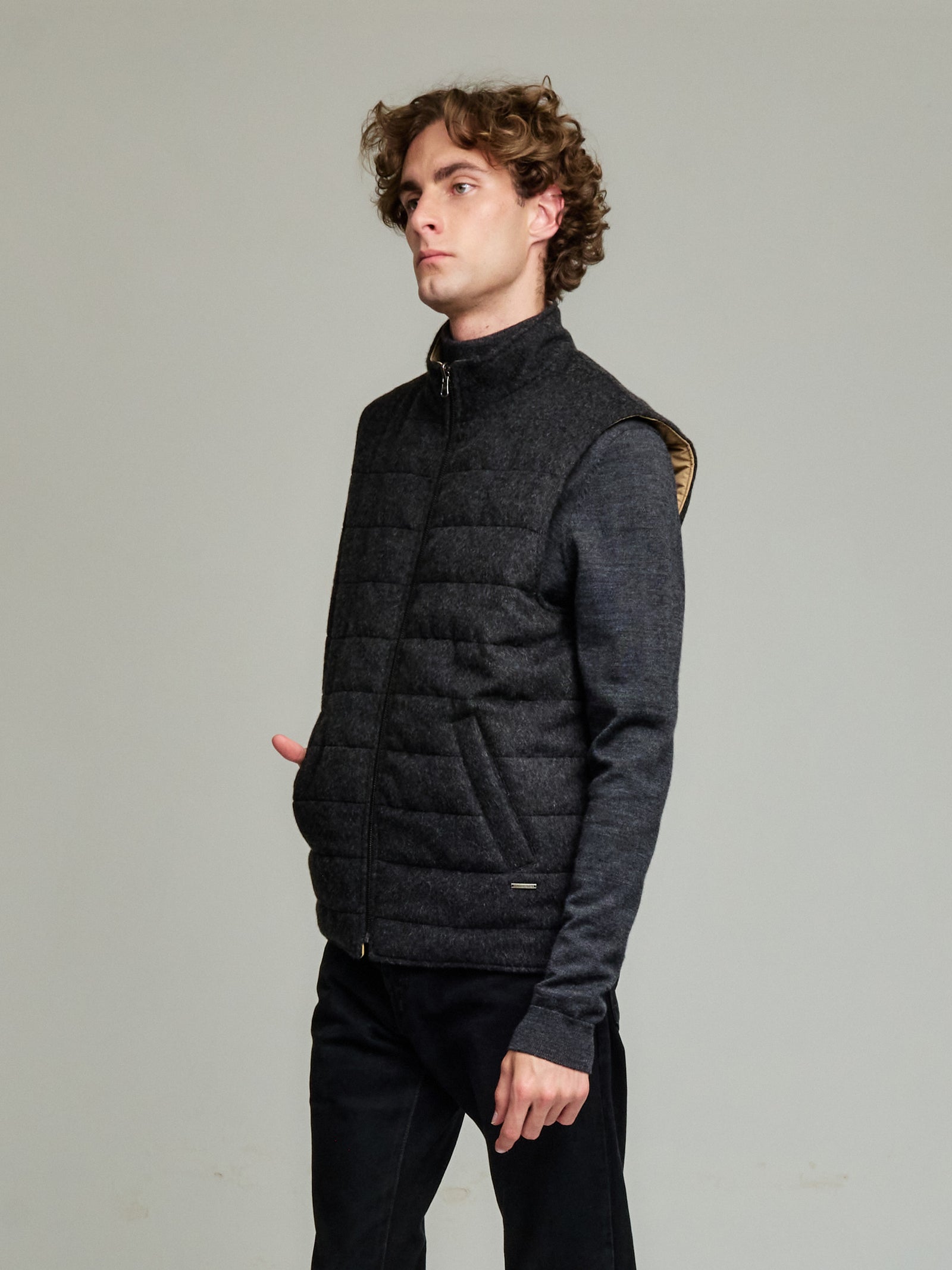 Yulian Baby Alpaca Vest Camel Color