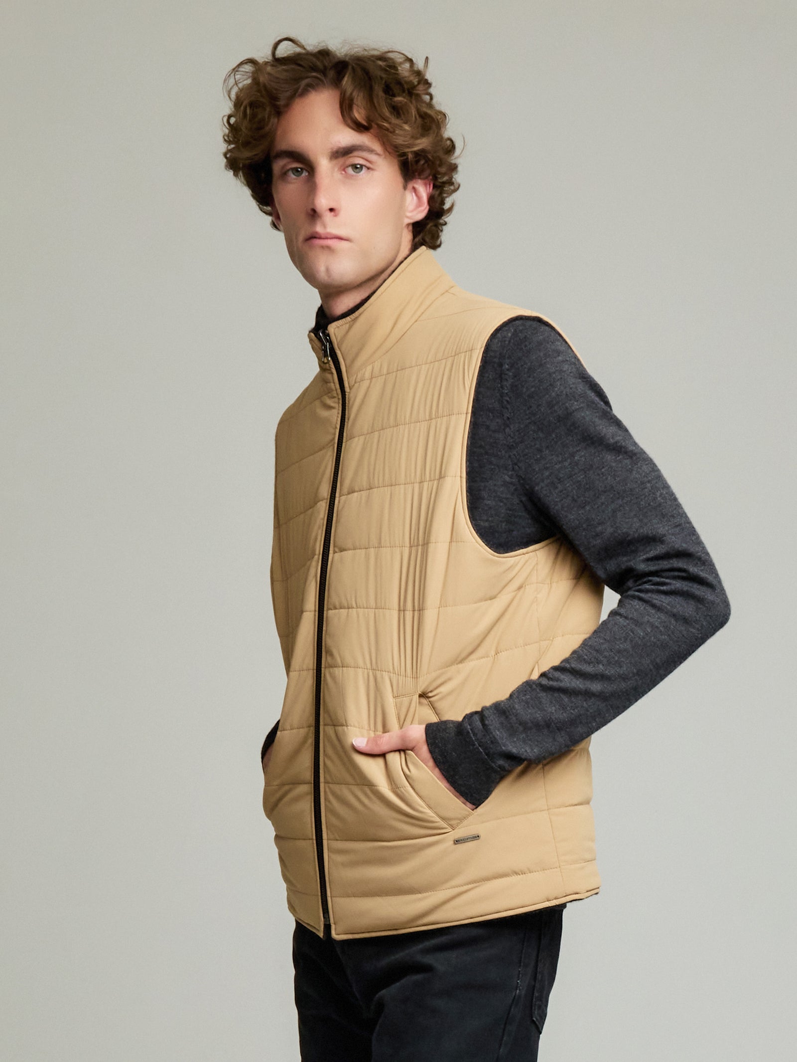 Yulian Baby Alpaca Vest Camel Color