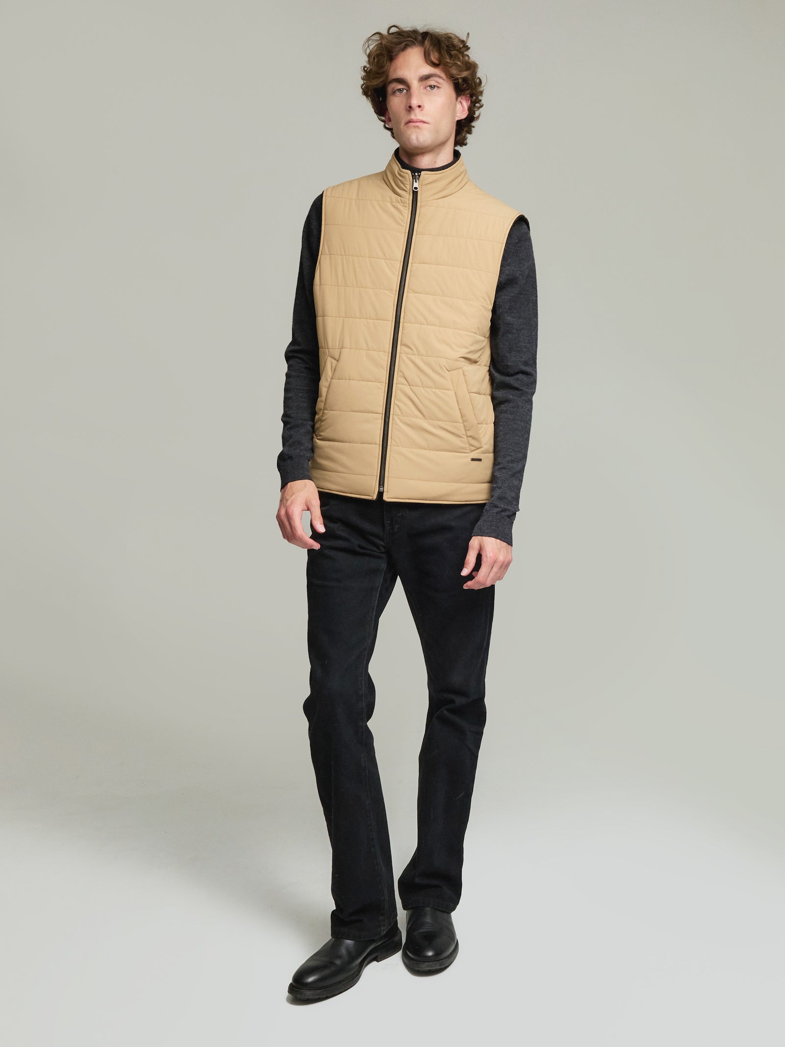 Yulian Baby Alpaca Vest Camel Color