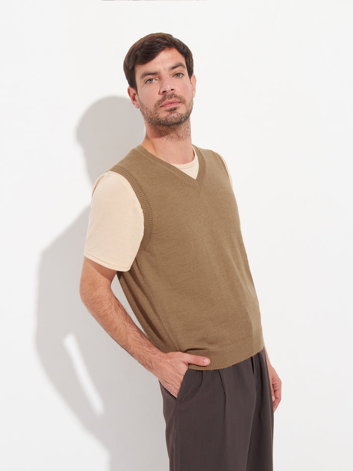 Chaleco Abel De Baby Alpaca Color Camel