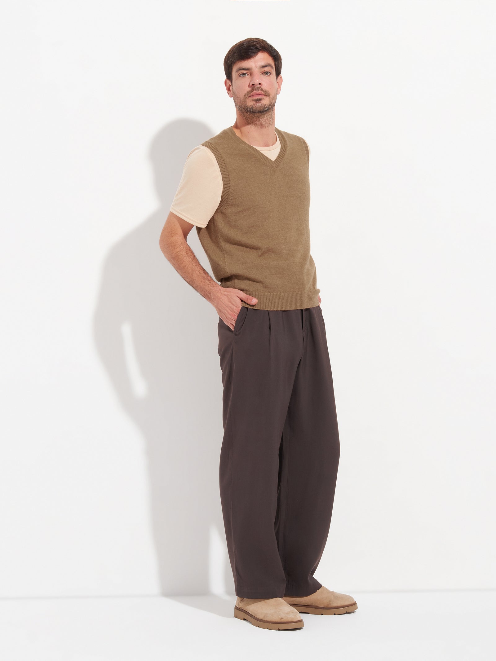 Chaleco Abel De Baby Alpaca Color Camel