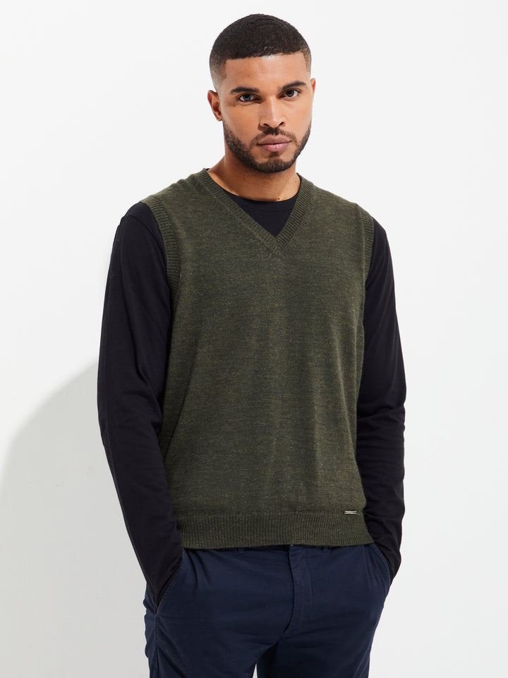 Chaleco Abel De Baby Alpaca Color Verde