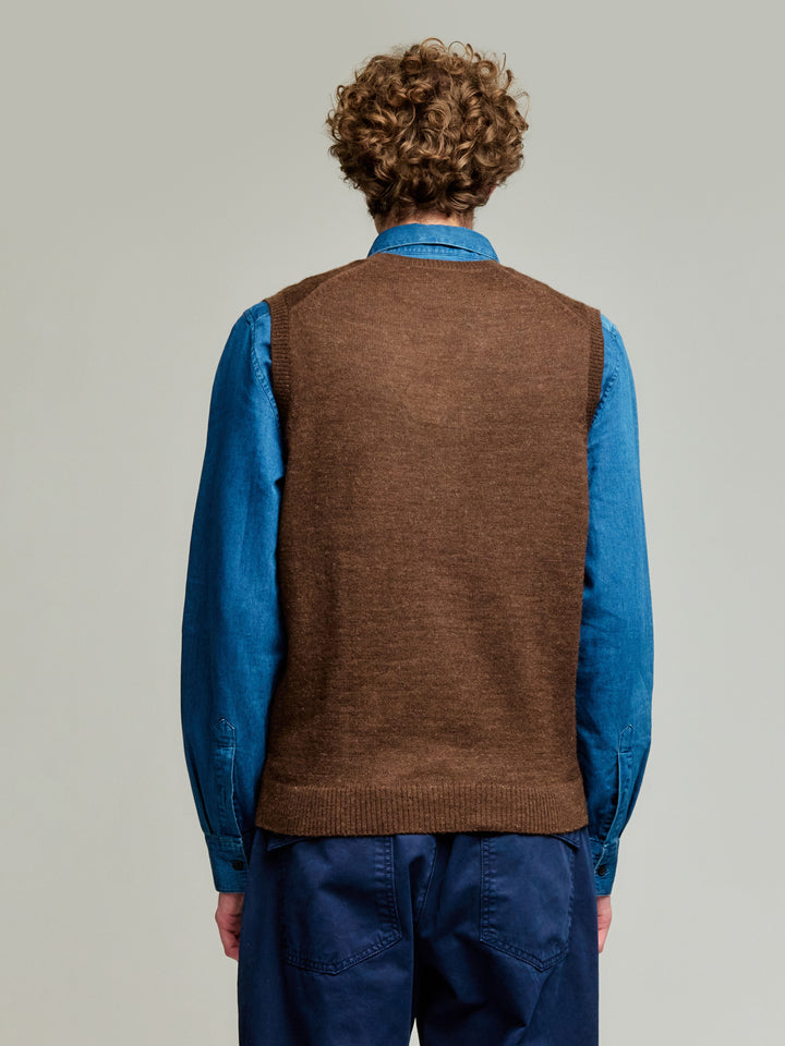 Chaleco Abel De Baby Alpaca Color Marrón