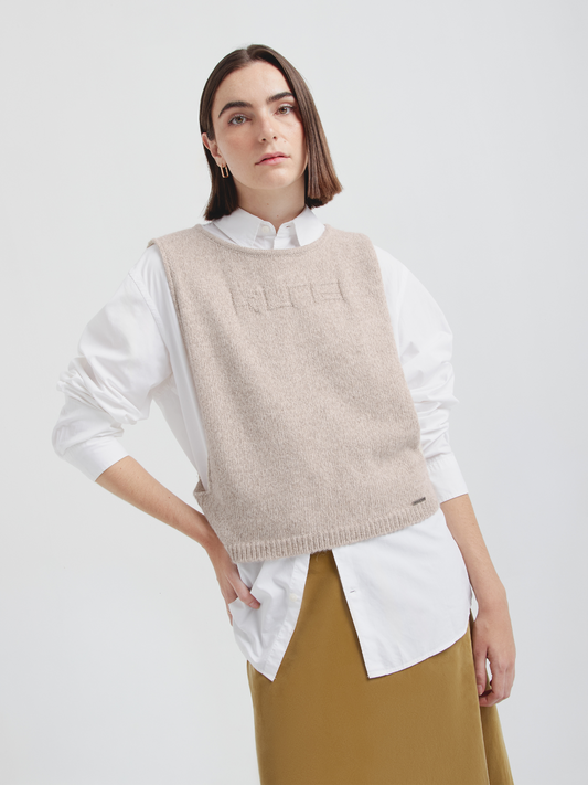 Chaleco Udda De Baby Alpaca Color Beige