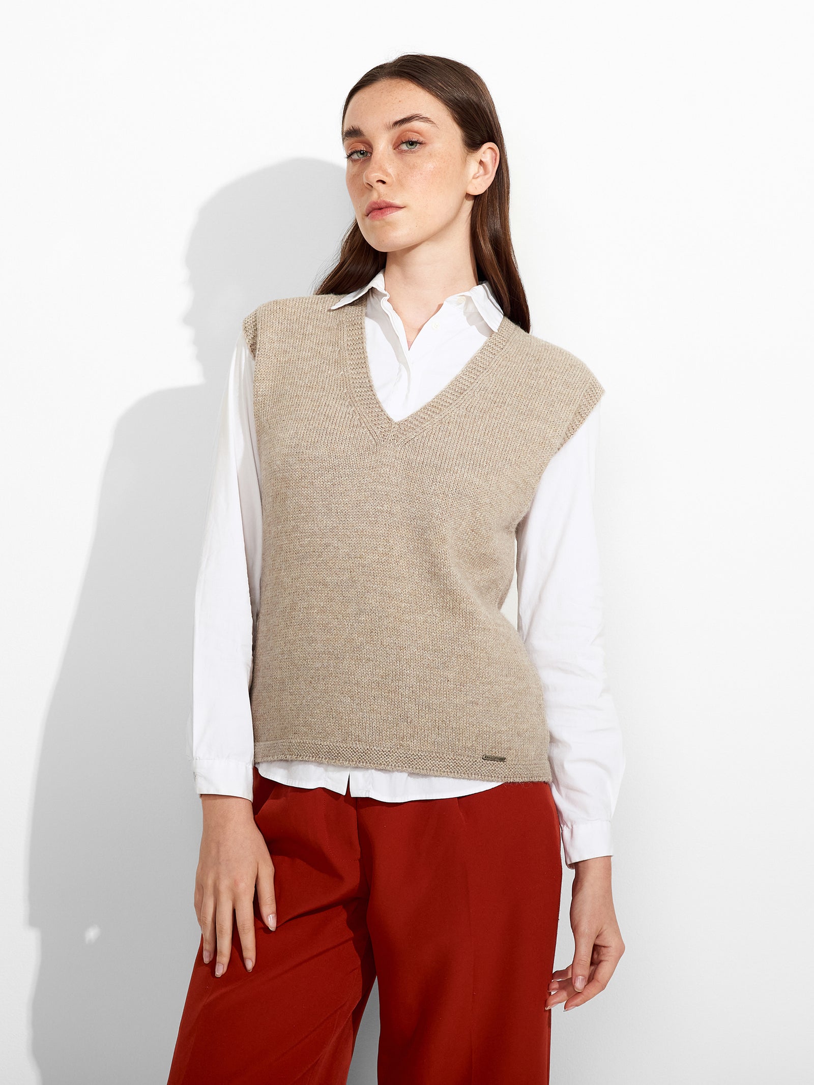 Chaleco Zafiro De Baby Alpaca Color Beige
