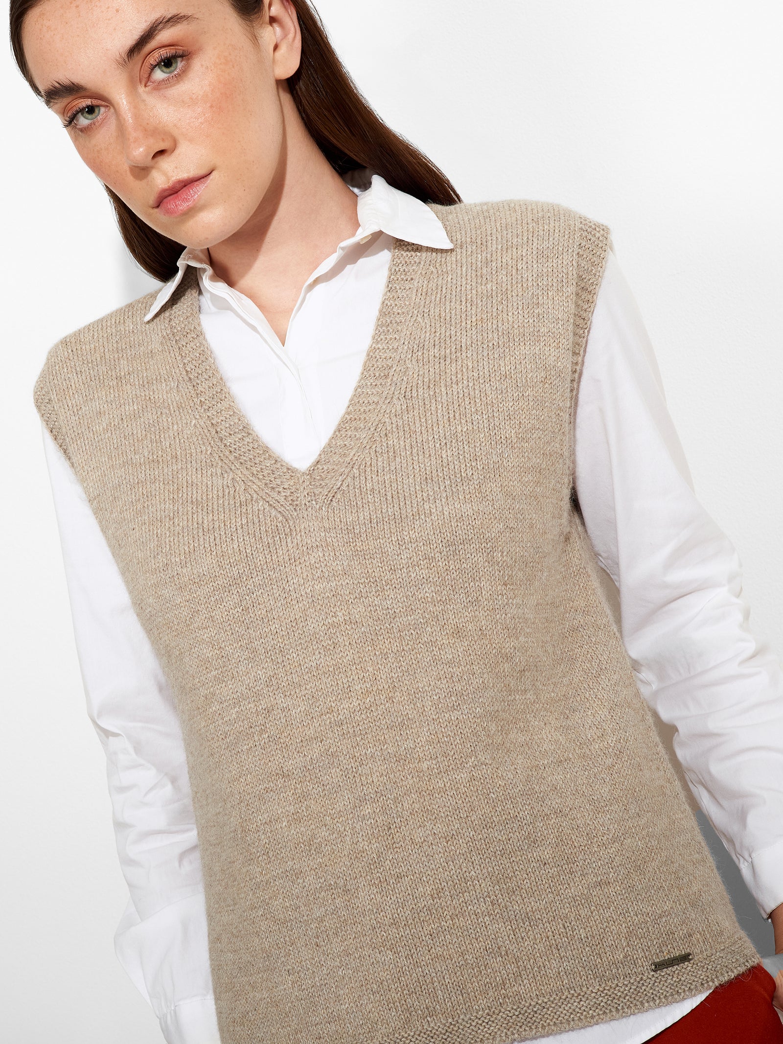 Chaleco Zafiro De Baby Alpaca Color Beige