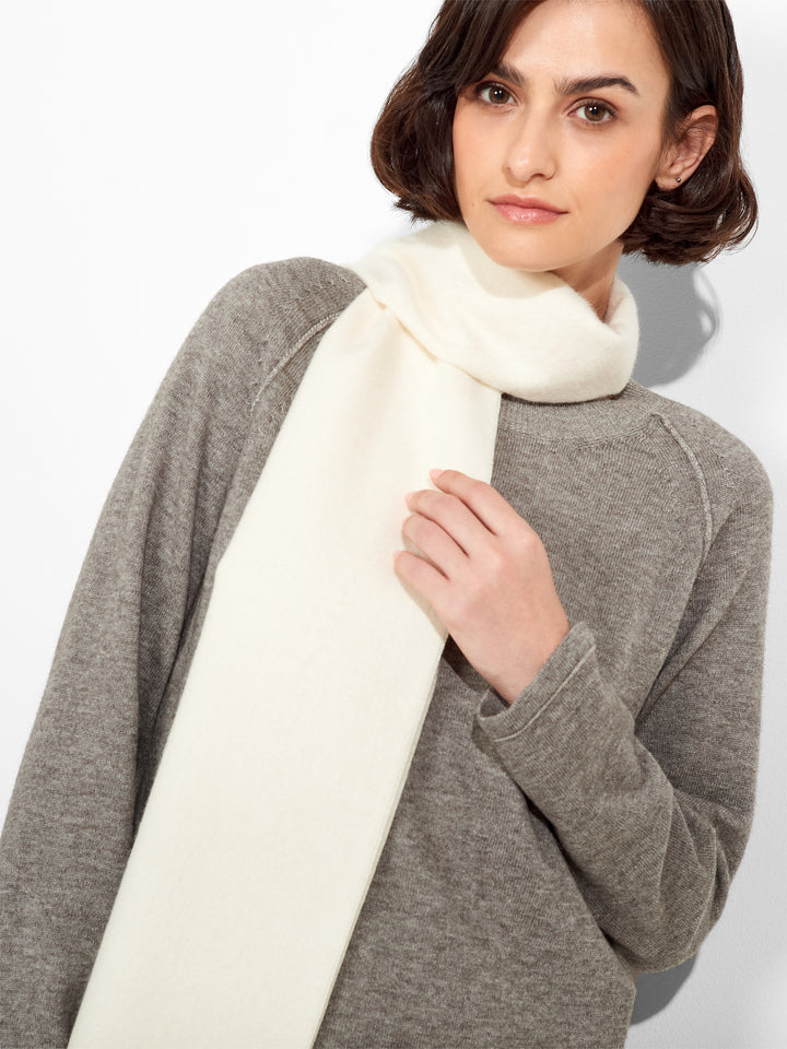 Royal Alpaca White Scarf