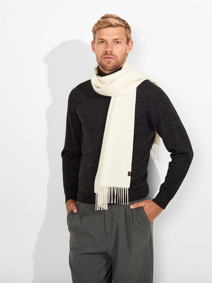 Royal Alpaca White Scarf