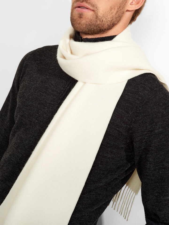 Royal Alpaca White Scarf