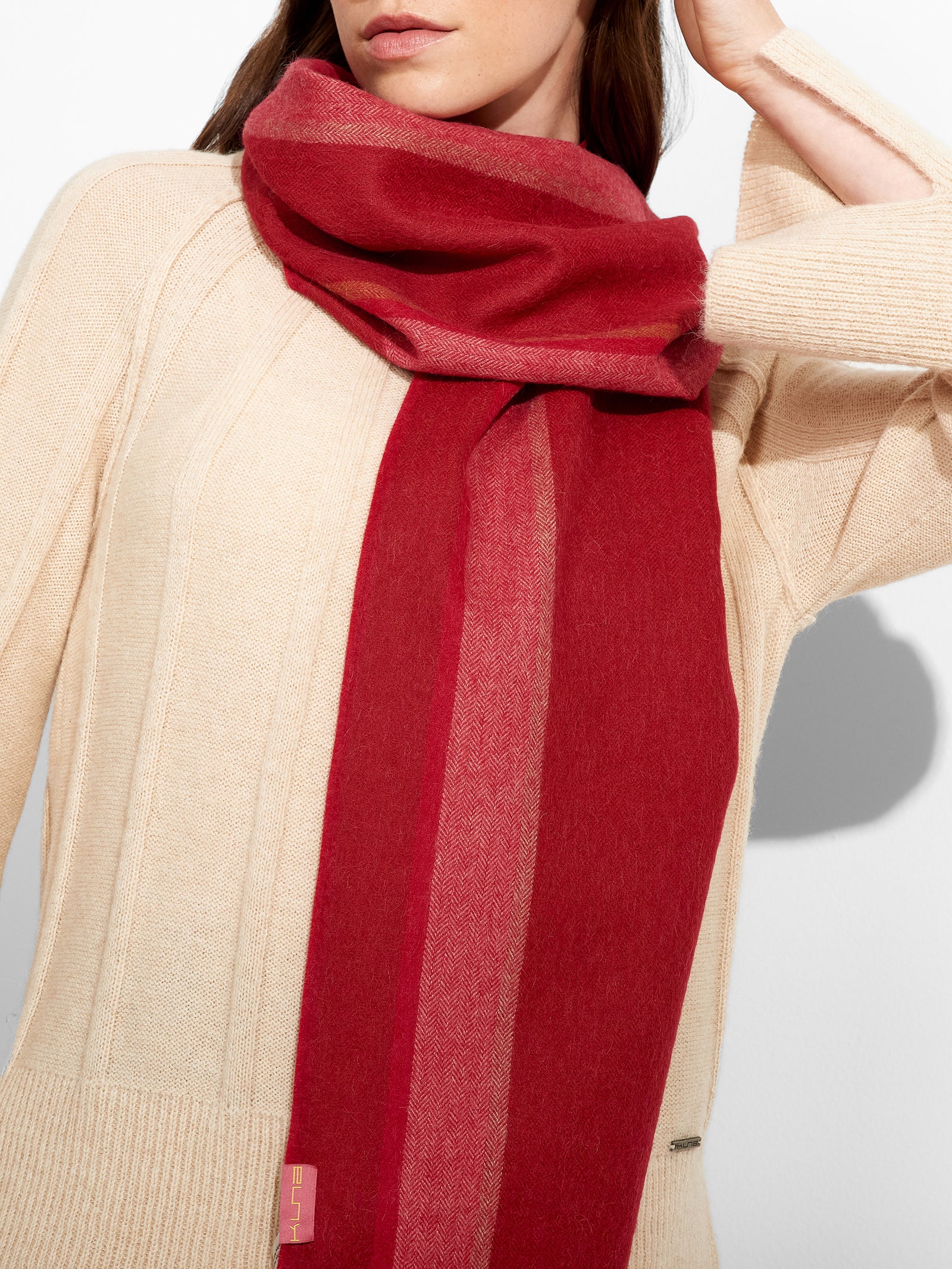 Red Parsley Baby Alpaca Scarf