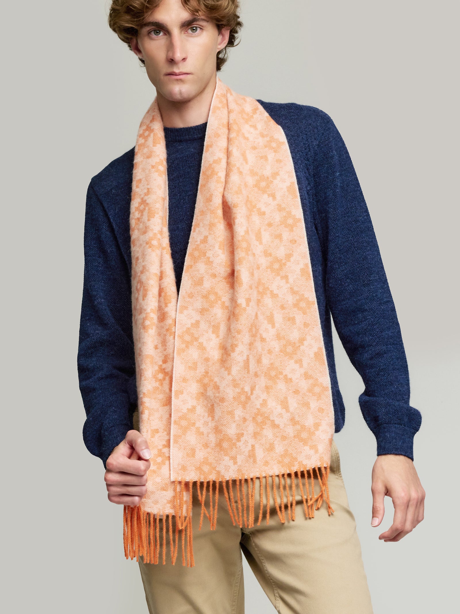 Yldis Scarf Made of Baby Alpaca in Orange