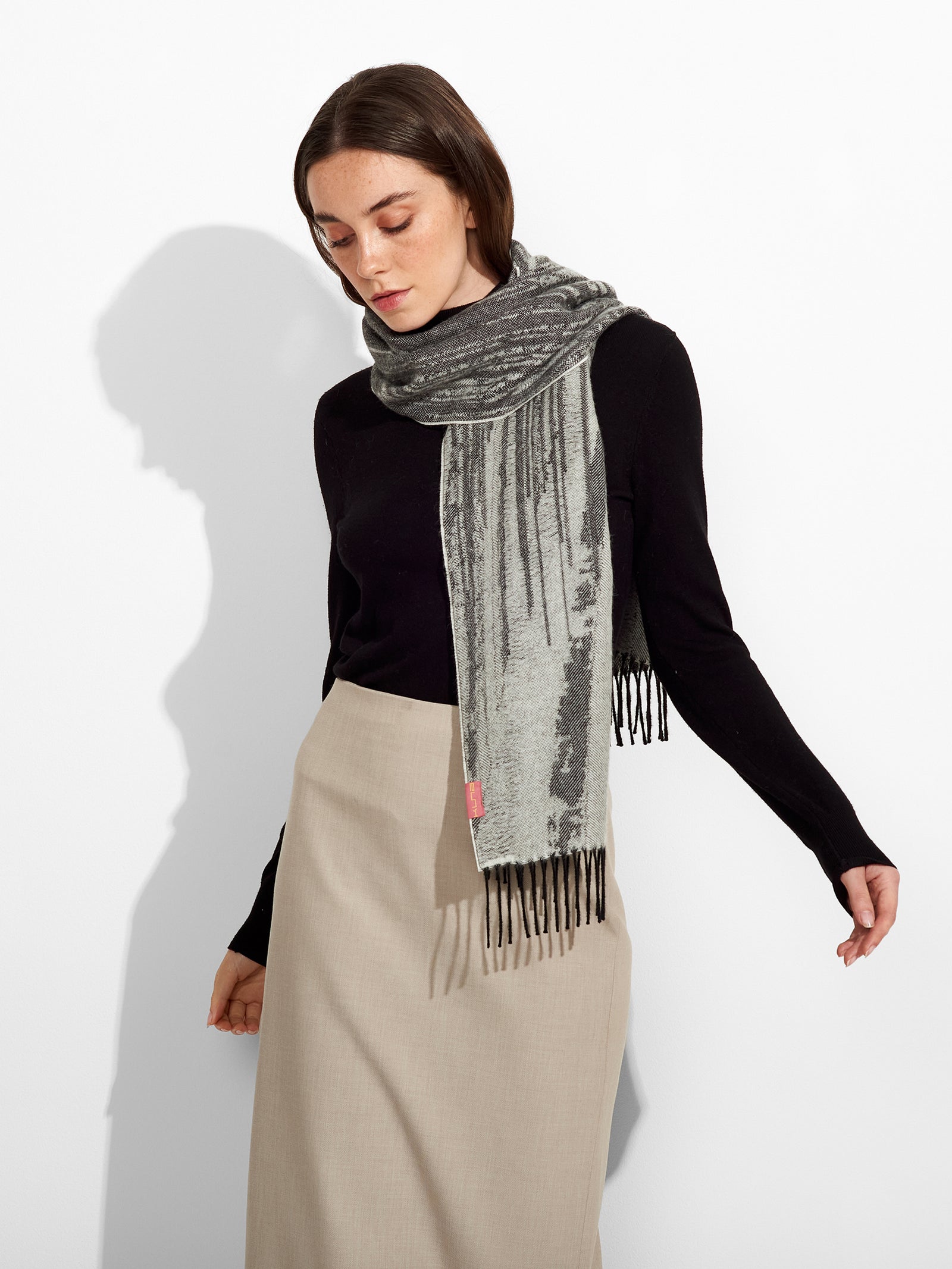 Black Baby Alpaca Zangay Scarf