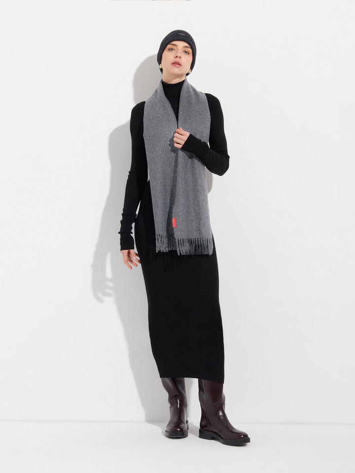 Adrian Baby Alpaca Scarf in Grey